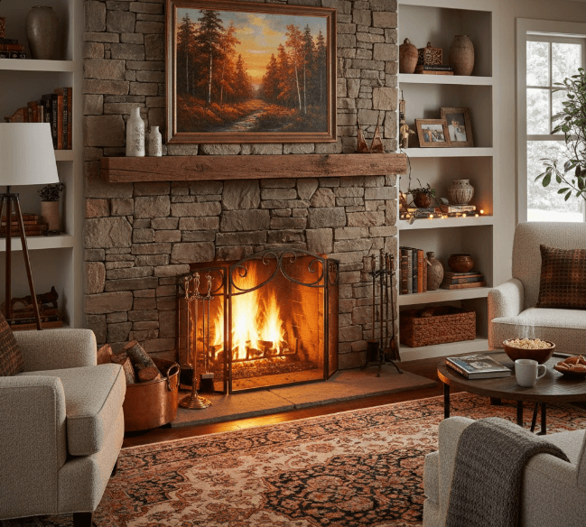 black fireplace insert touch up paint application