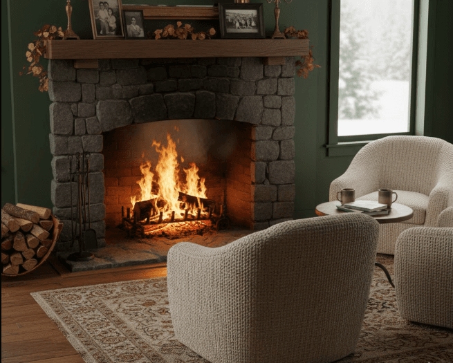 wood fireplace refractory back panel inside firebox